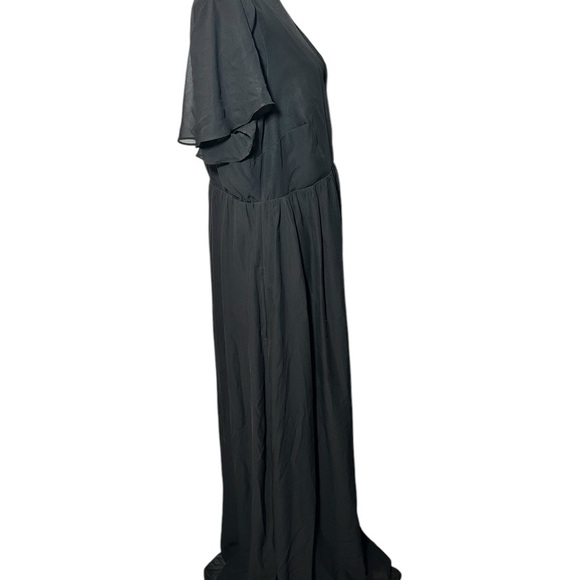 Birdy Grey Hannah Chiffon with Slit Black Bridesmaid Wedding Guest Dress Size 1x - Picture 2 of 6